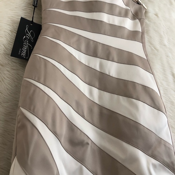 NEW La Femme One Shoulder Dress - Picture 5 of 7